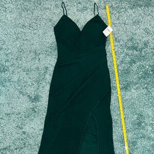 Skyler Formal A-Line Crepe Dress Hunter Green